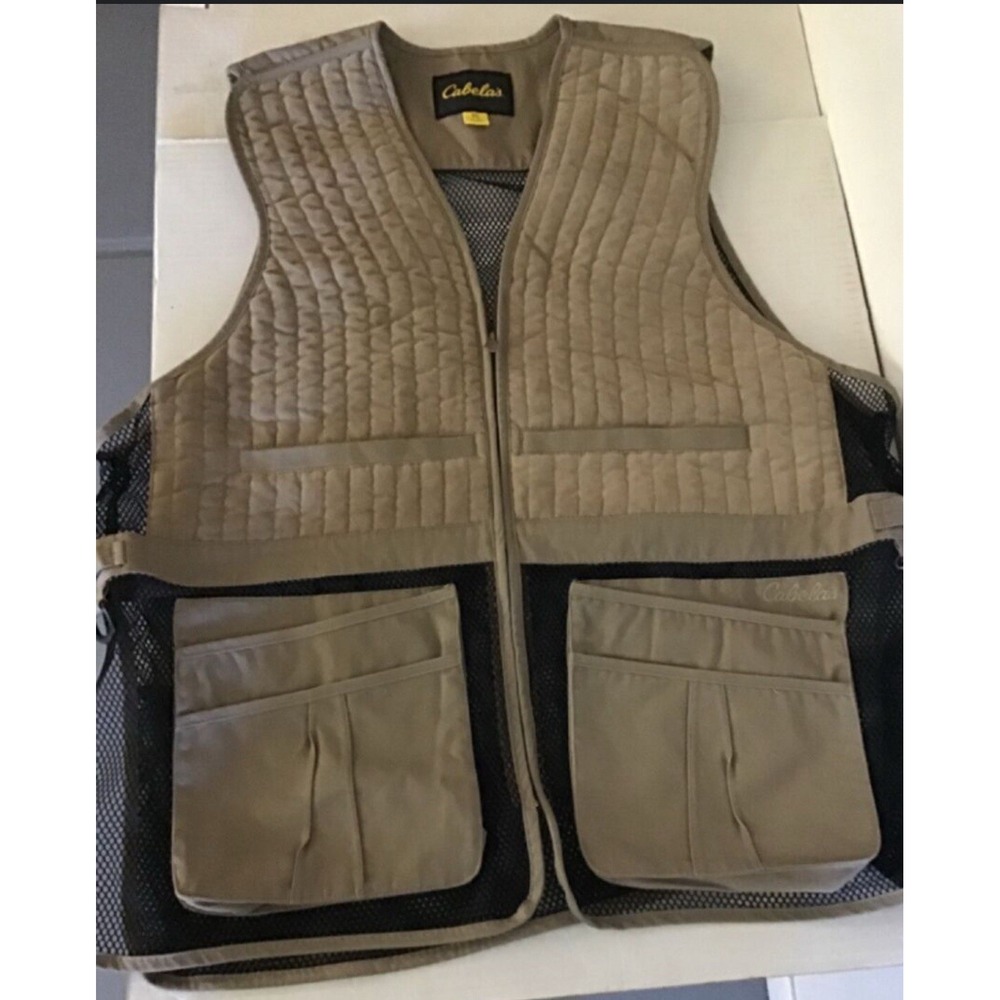 Cabelas Hunting Shooting Vest Men L Maple Tan Targetmaster II New